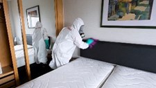 Desinfeção em hotel que acolheu profissionais de saúde
